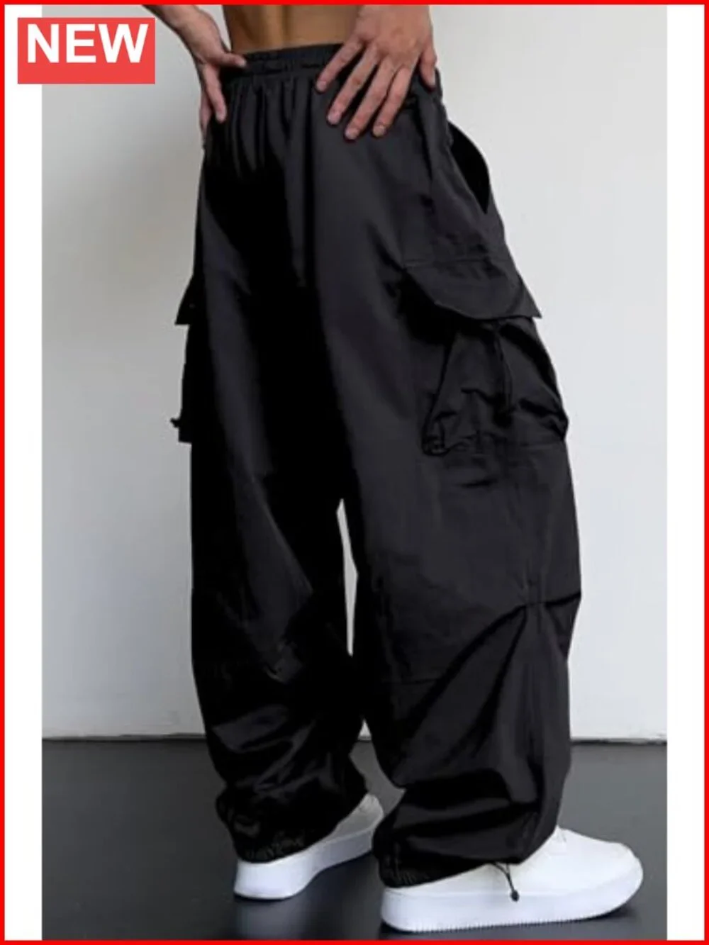 Men's Baggy Cargo Pants Parachute Joggers Streetwear Loose Fit